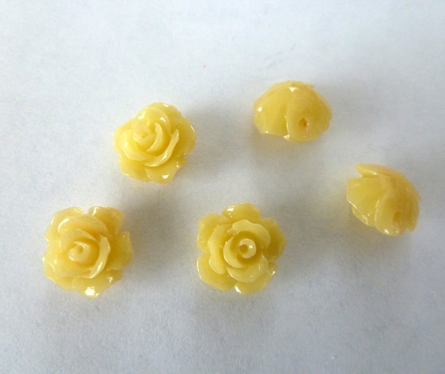 yellow coral flower beads
