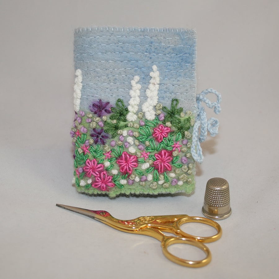 Cottage Garden Needlecase - Embroidered and Felted Needlebook