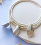 Silver Bangle with Rose Leaf Charm - Recycled Silver - Stacking Bangle - Image 7