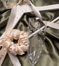Personalised Bride Gift Set with Champagne Flute, Silk Scrunchie & Bridal Hanger