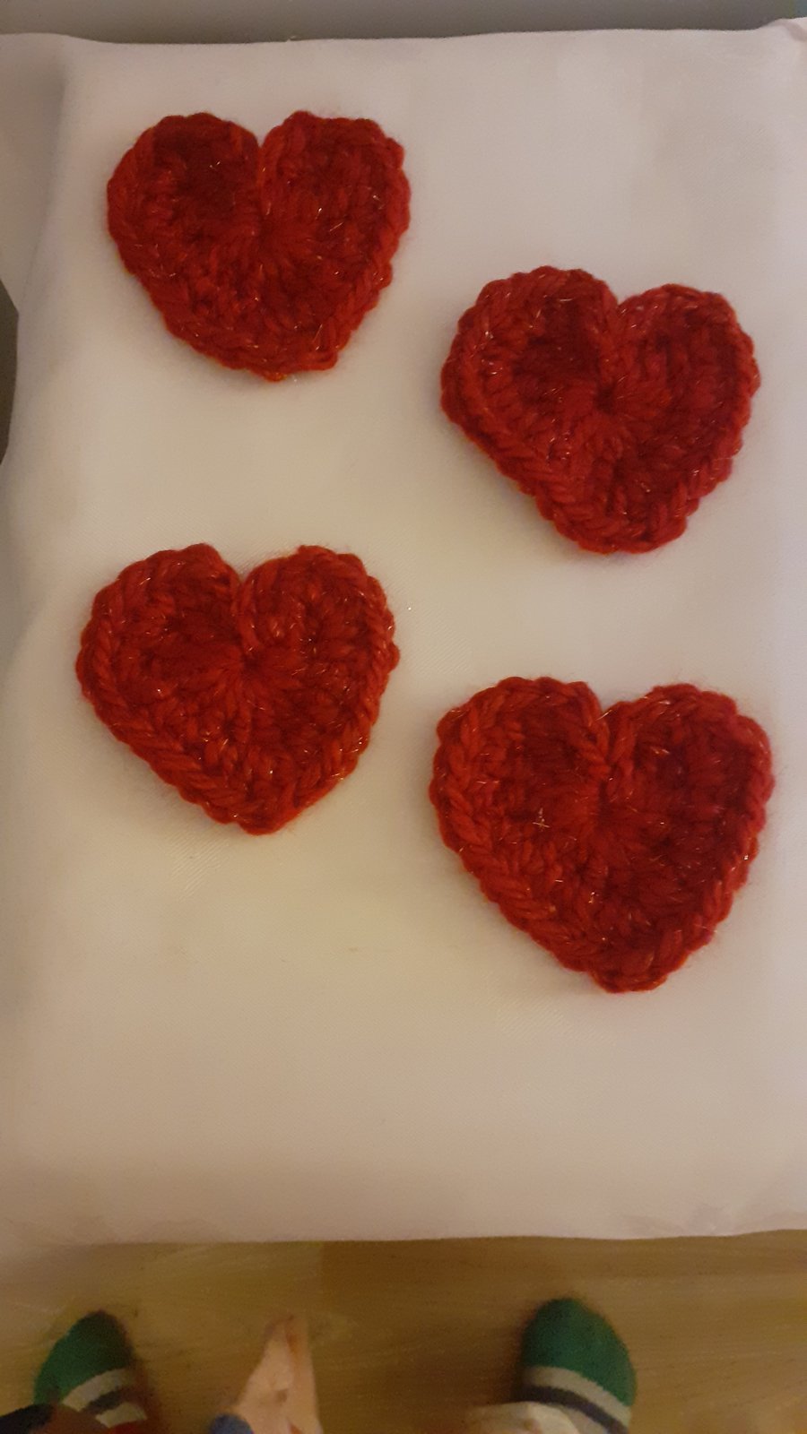 Chunky crochet hearts