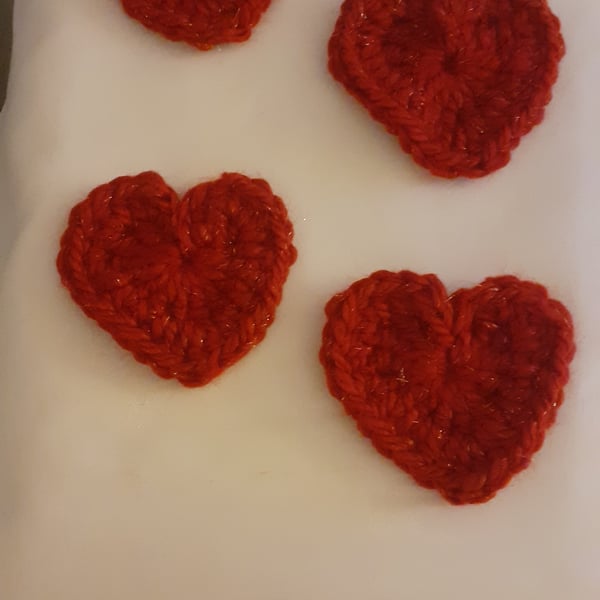 Chunky crochet hearts