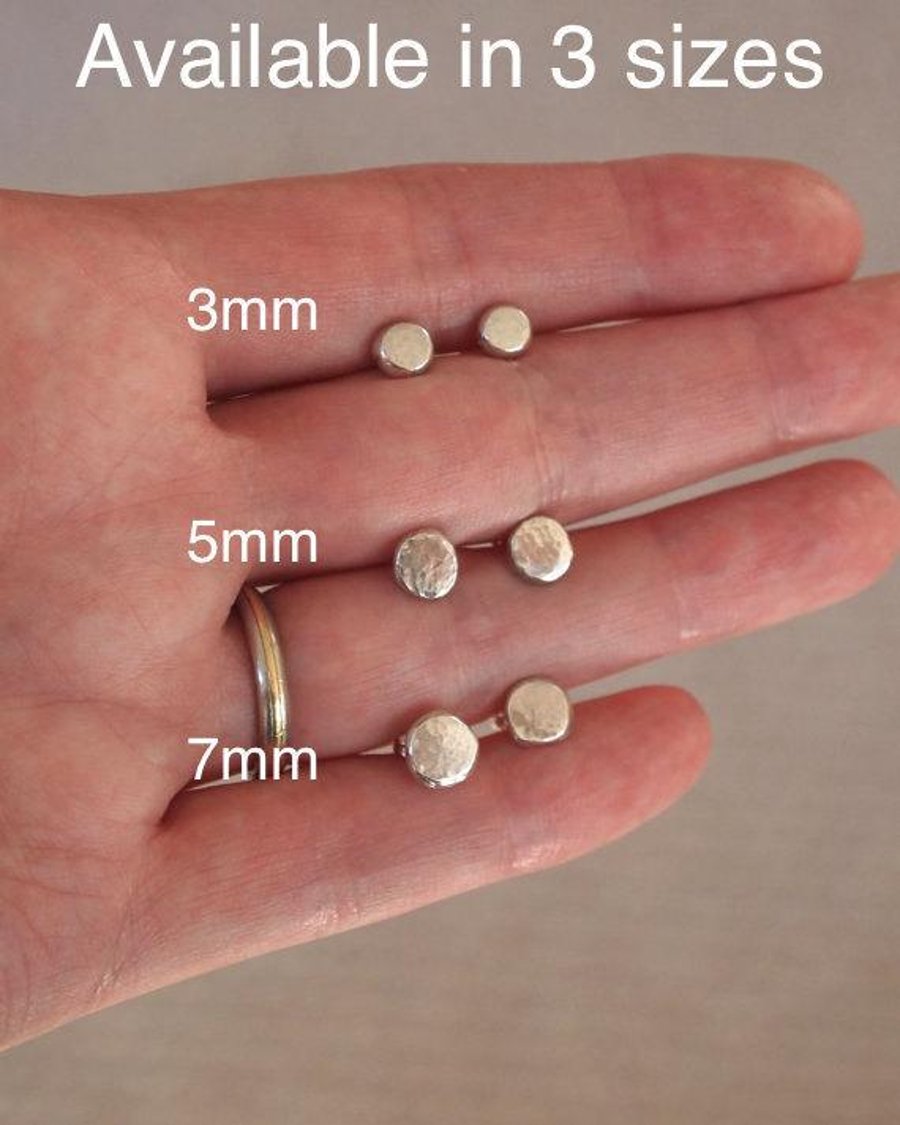 Silver studs, Argentium silver earrings, silver earrings studs