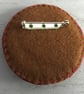 Hand Embroidered Squirrel Button Brooch - Image 3