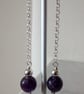 AMETHYST EARRINGS  - DANGLE EARRINGS -  FREE UK POSTAGE - Image 1