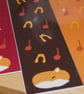 Nestled Fox, Autumn Reading Bookmark