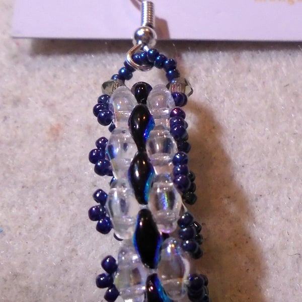 Brickwork-pattern bead earrings (customisable)