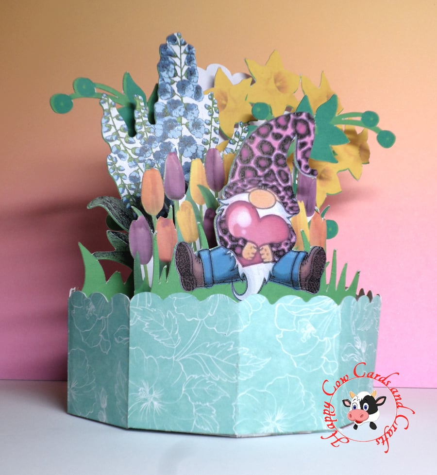 Stunning unique pop up garden gnome card for an... - Folksy