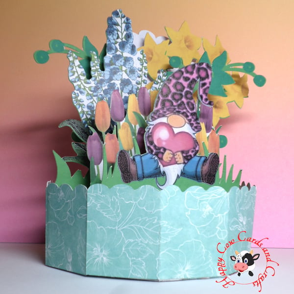 Stunning unique pop up garden gnome card for any occasion