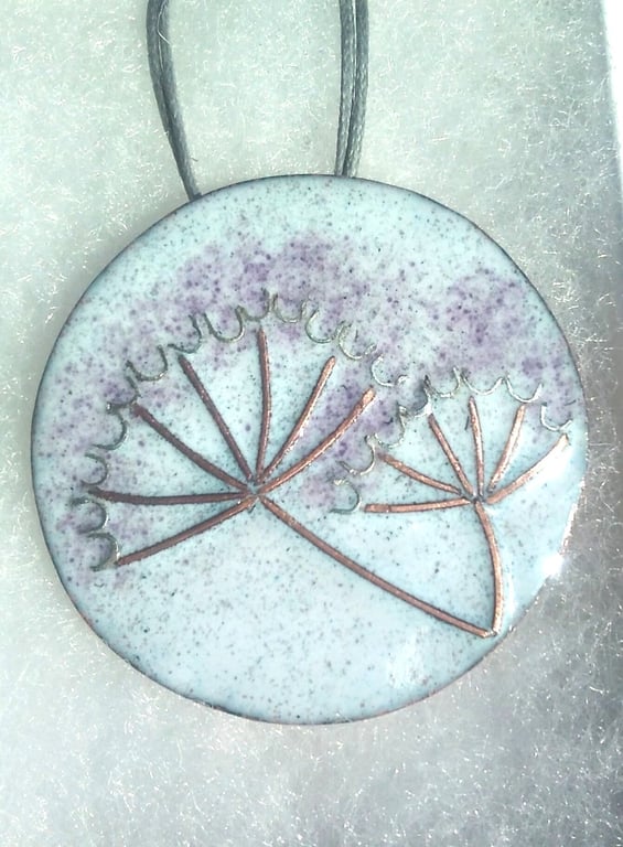 COW PARSLEY COPPER ENAMELLED NECKLACE WITH COPPER & STERLING SILVER WIREWORK