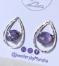  Tanzanite Earrings Recycled Silver Jewellery Gift Teardrop Rose Cut Gemstone - Image 5
