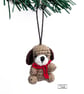 Puppy Dog (Brown) Hanging decoration handmade by Lily Lily Handmade - Image 1