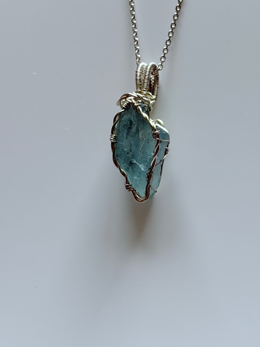 Scottish Sea Glass Necklace – One of a Kind Beach Glass Pendant – Blue
