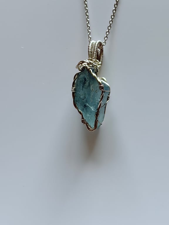 Scottish Sea Glass Necklace – One of a Kind Beach Glass Pendant – Blue