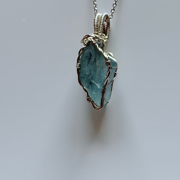 Scottish Sea Glass Necklace – One of a Kind Beach Glass Pendant – Blue