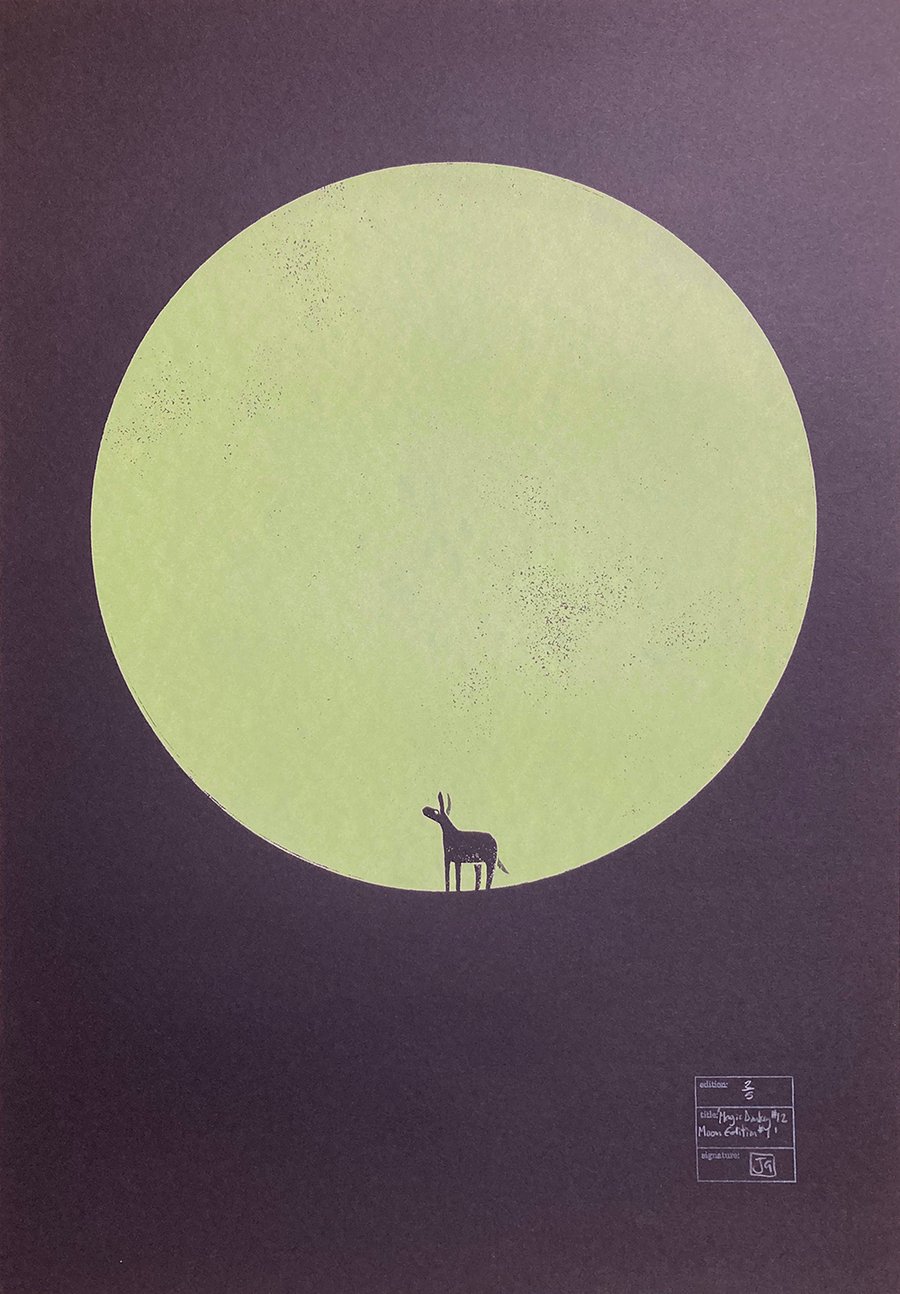 Magic Donkey No.12 (Moon Edition No.1) A2 one-colour screen-print