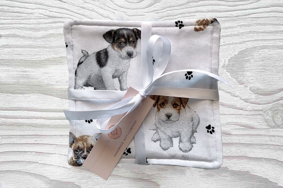Reusable Baby Wipes, Face Cloths, Washable Wipes, Eco Friendly, Cute Dogs-BD130