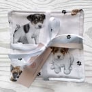 Reusable Baby Wipes, Face Cloths, Washable Wipes, Eco Friendly, Cute Dogs-BD130