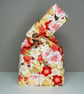 Reversible Japanese Knot Bag - Sakura Pattern - Lined In Gold Coloured Satin - Image 3