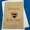 Happy birthday bee card.