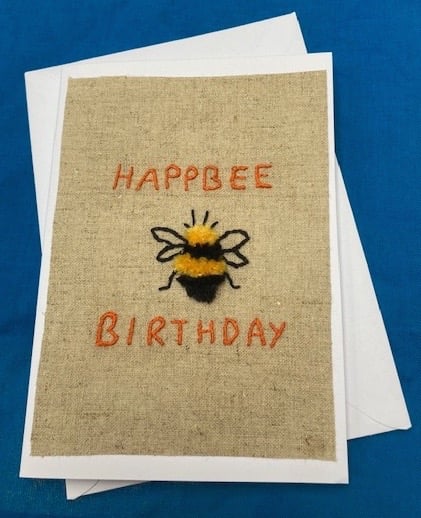 Happy birthday bee card.