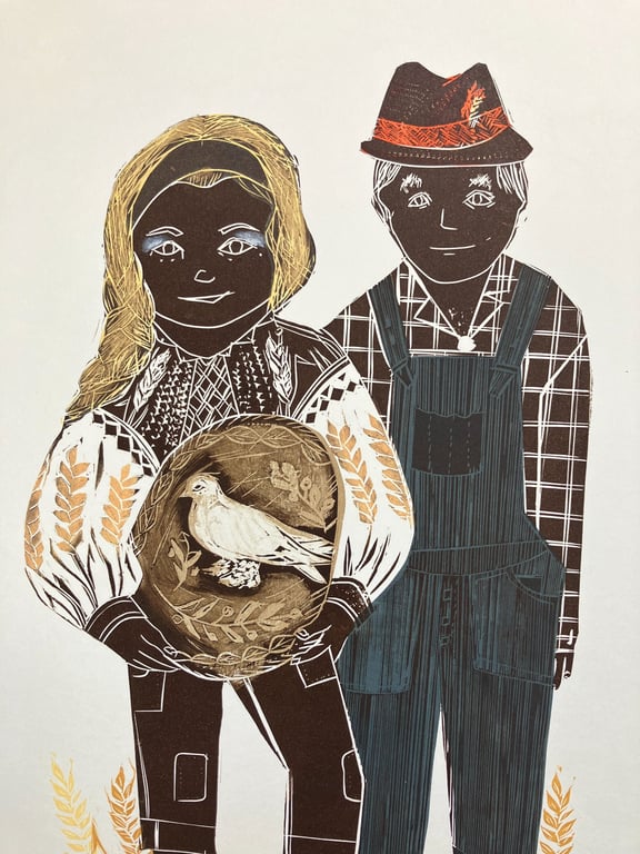 The Most Valuable Meal - Lino Cut 