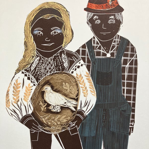 The Most Valuable Meal - Lino Cut 