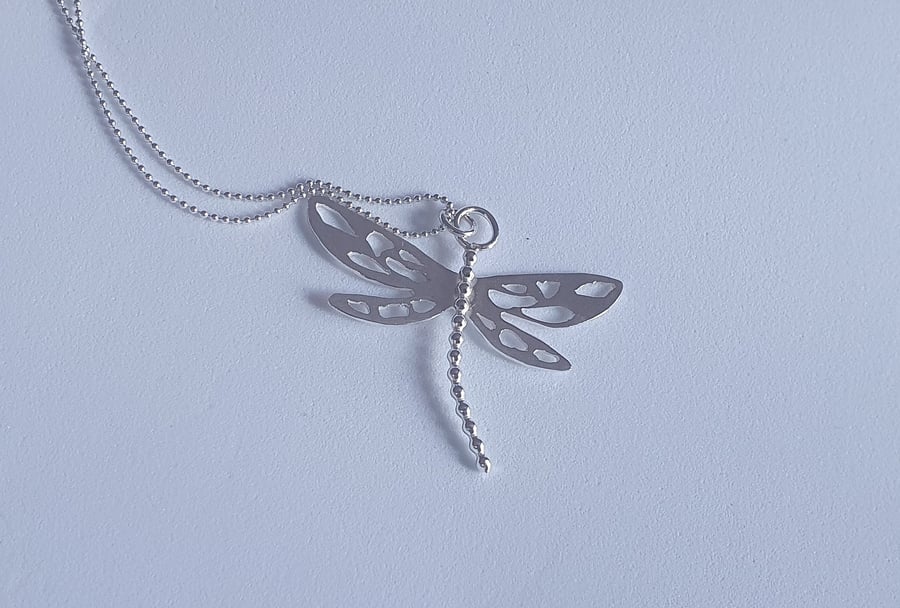 Sterling silver dragonfly necklace