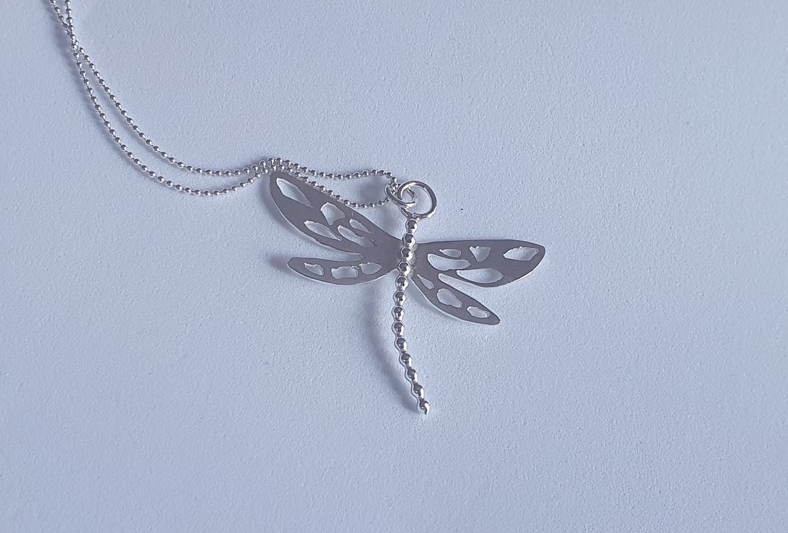 Sterling silver dragonfly necklace
