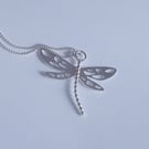 Sterling silver dragonfly necklace