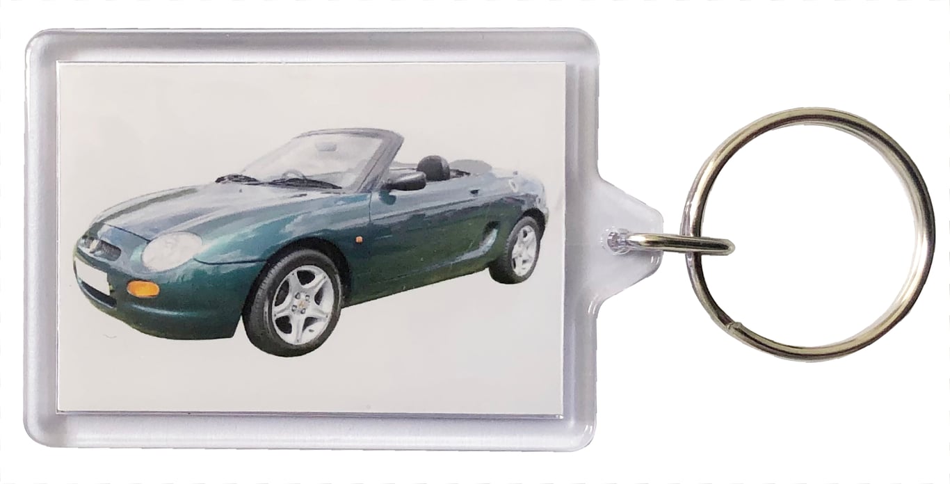MGF Mk1 1996 (Green) - Keyring with 50x35mm Insert - Car Enthusiast