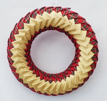 Handmade Hanging Christmas Ribbon Wreath   