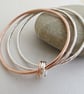 Silver and copper bangle set, Set of three bangles - Image 2