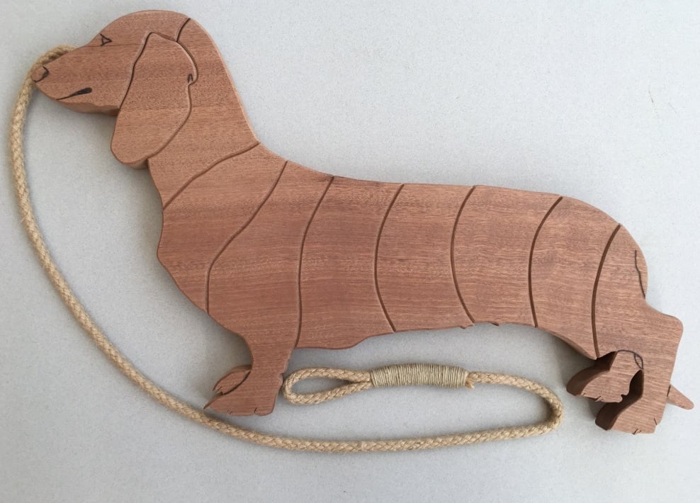 Dachshund Trivet in Sapele