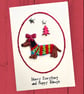 Christmas card, sausage dog girl, red bow and  xmas jumper. To or from the dog.  - Image 3