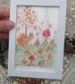 Red Squirrel and Toadstool hand-painted original watercolour painting framed  - Image 5