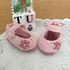 Hand Knitted Mary Jane Baby Shoes 