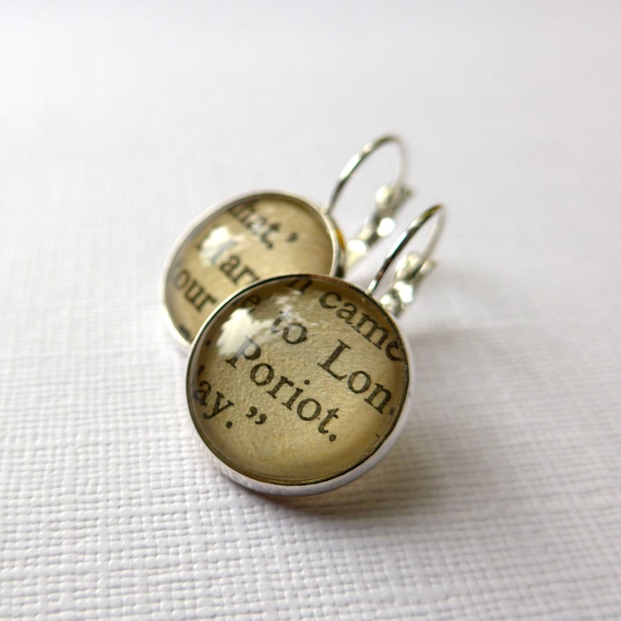 Silver Book Earrings, Poirot and Miss Marple