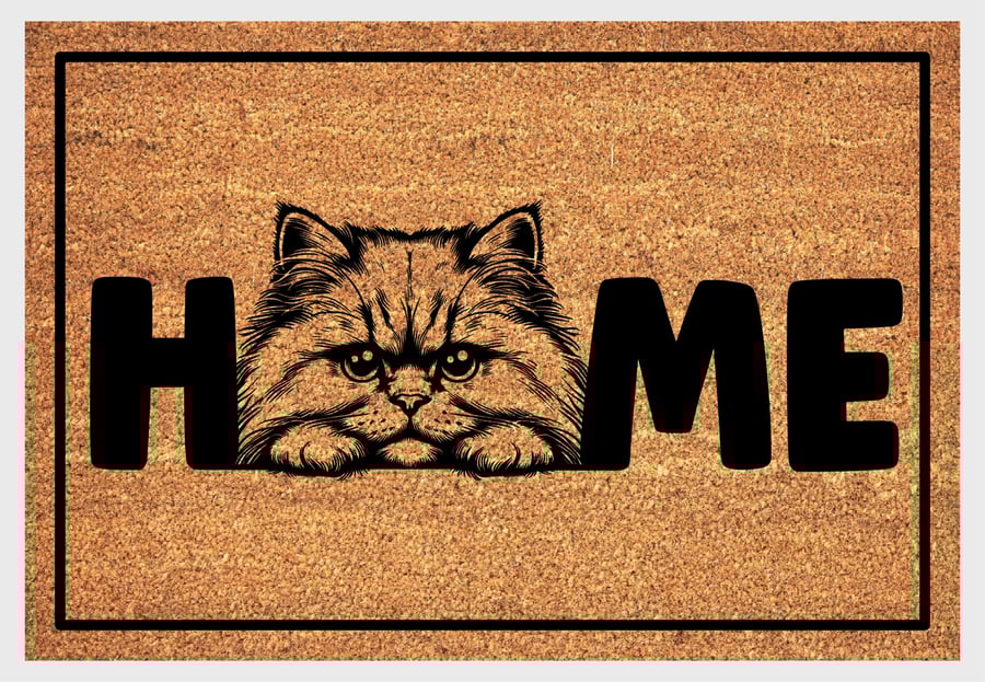 British Longhair Cat Home Door Mat No.1 - British Longhair Welcome Mat 