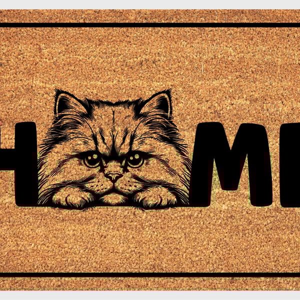 British Longhair Cat Home Door Mat No.1 - British Longhair Welcome Mat 