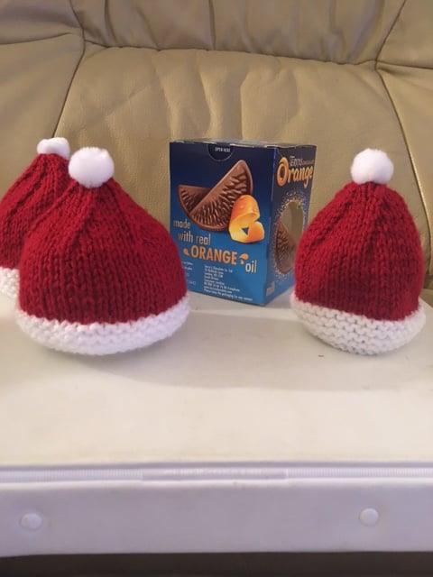 CHOCOLATE ORANGE COVERS - SANTA HATS