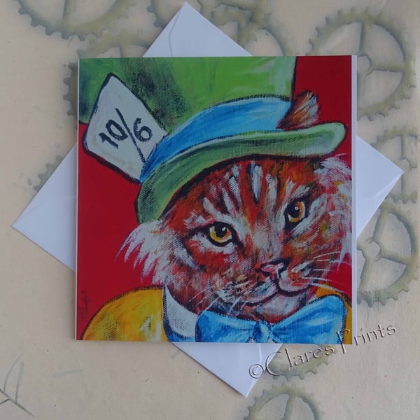 Mad Catter Art Greeting Card From my Original Painting