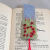 Harvest poppies - Embroidered and felted bookmark