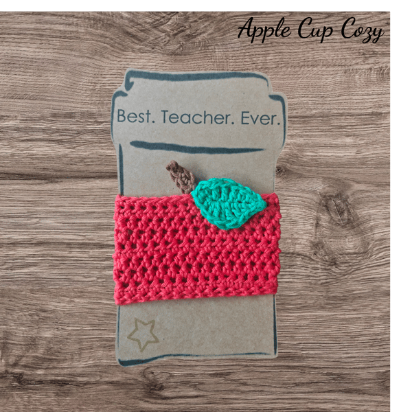 Crochet Cup Cosy Apple Design 
