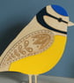 Standing Wooden Blue Tit Decoration - Image 3
