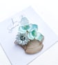 Hand-painted Floral with Clover Brooch