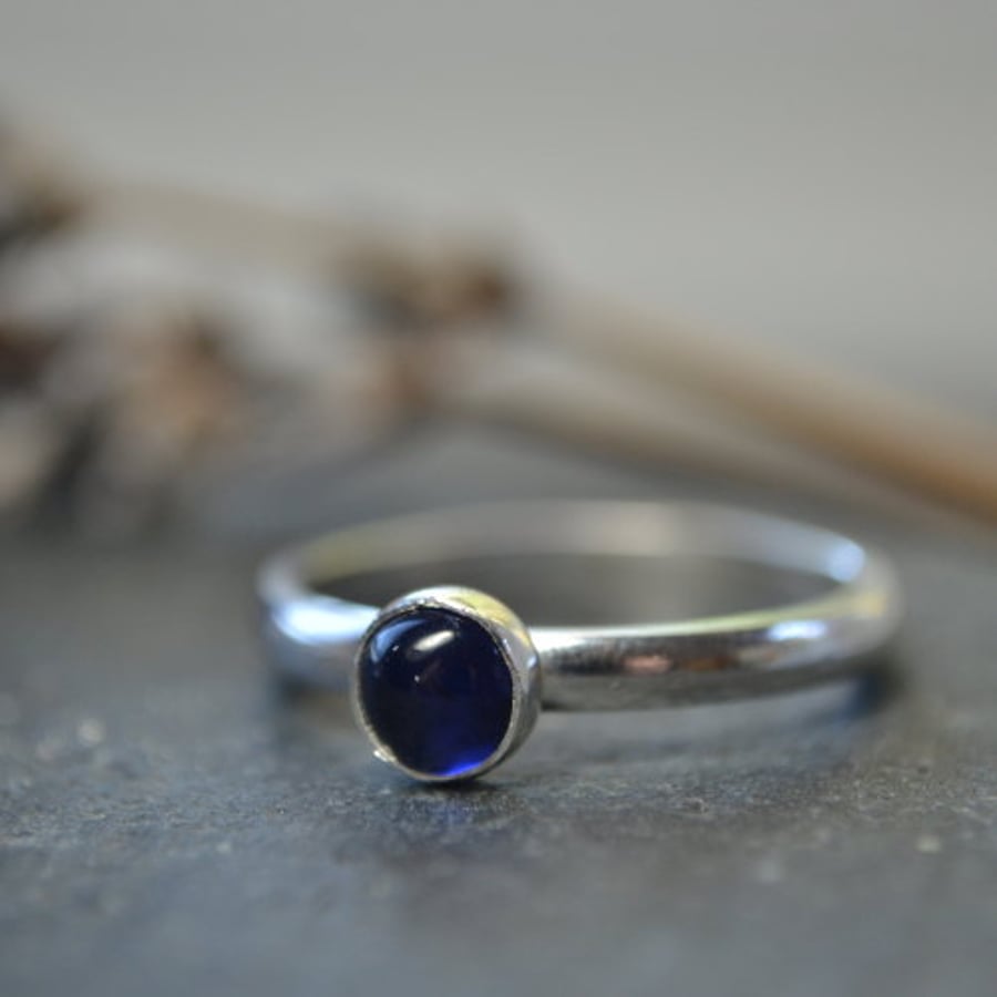 September birthstone - Sapphire stacking ring