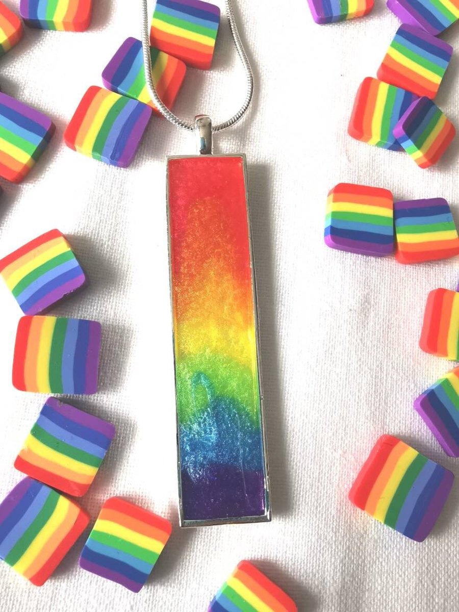 Rainbow Resin Pendant