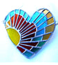 Sun Heart Suncatcher Stained Glass Sunset Sea Handmade  - Image 7