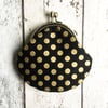 Black & Gold Spotty Handmade Clasp Purse